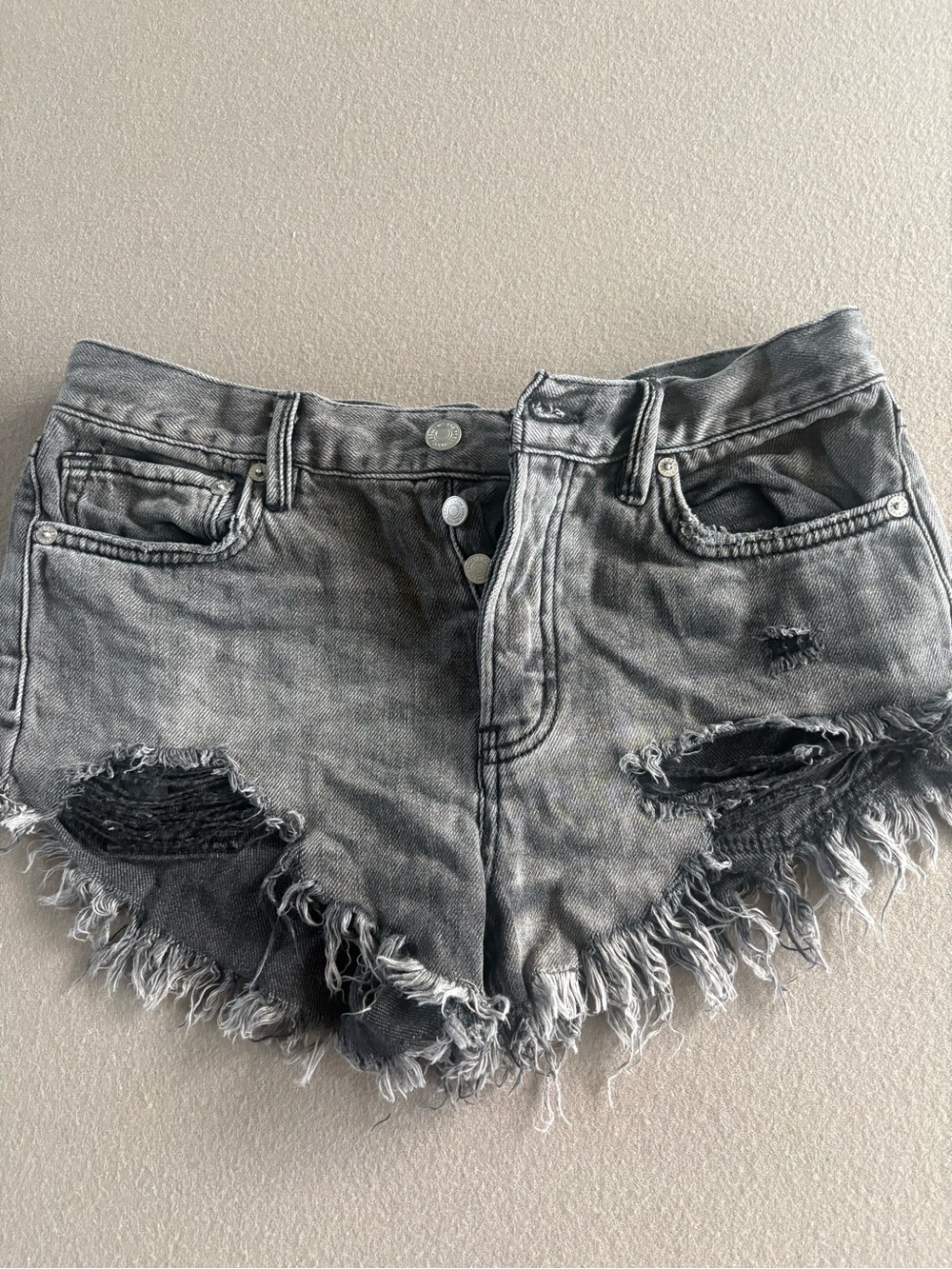 We the Free Distressed Black Women’s Denim Shorts